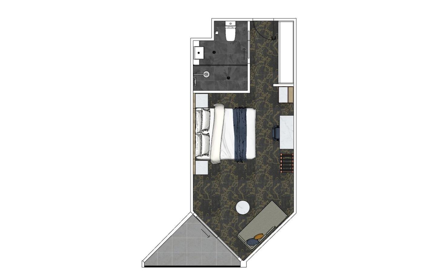 Deluxe Zimmer mit Kingsize-Bett und Balkon
